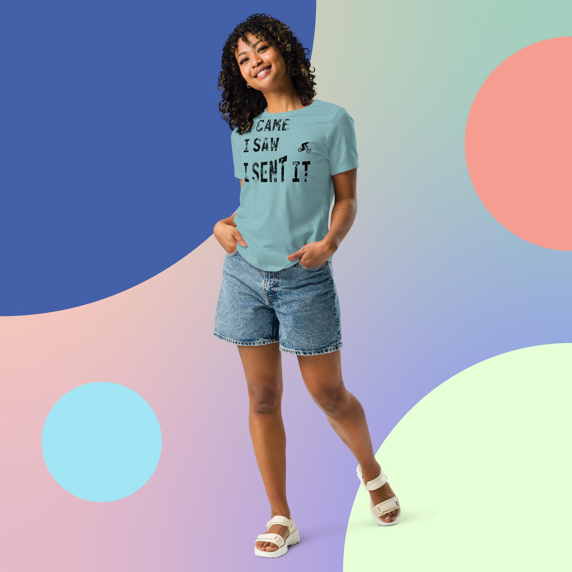 womens relaxed t shirt heather blue lagoon front 6715b2ba665f0
