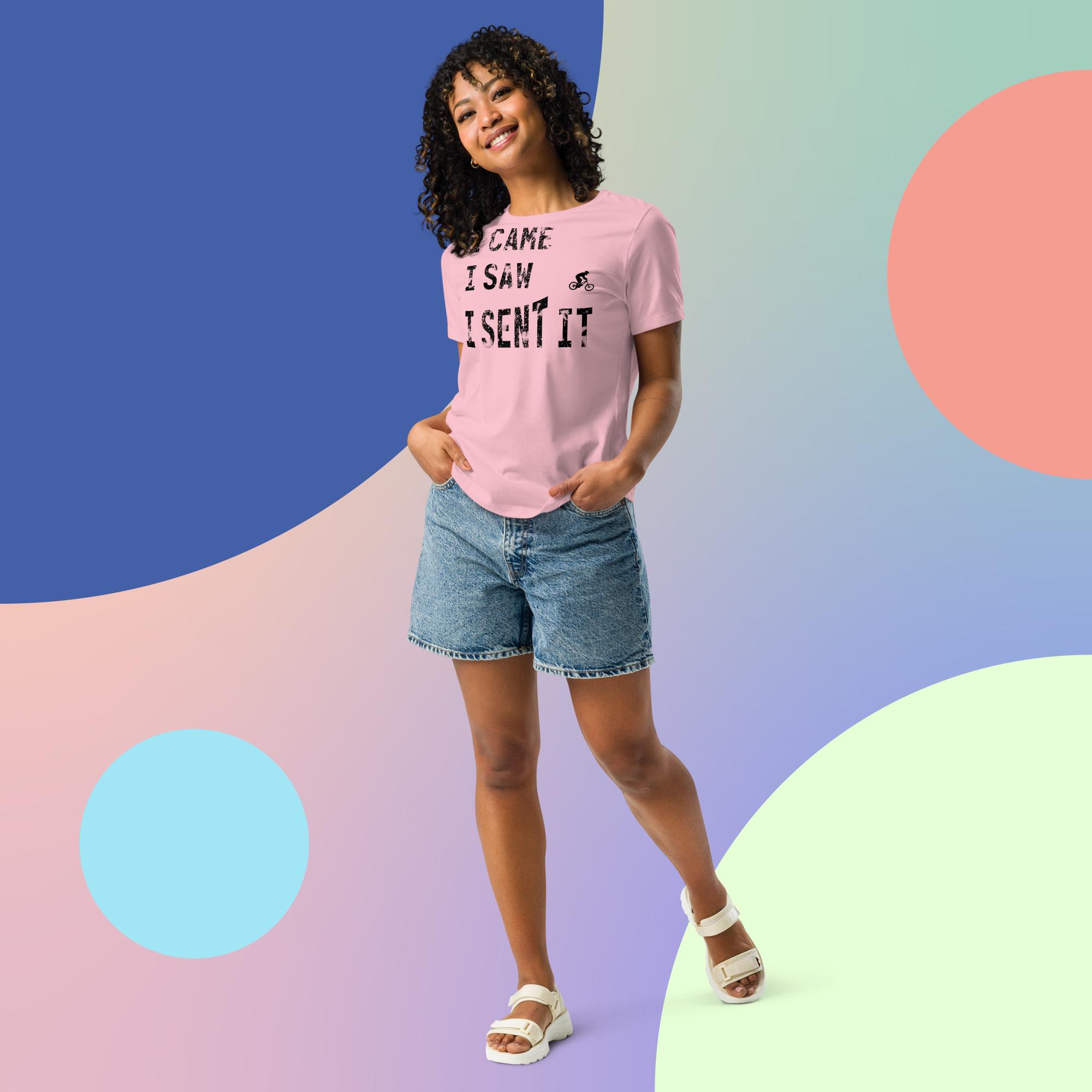 womens relaxed t shirt pink front 6715b2ba7c57c