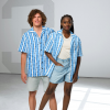all over print unisex button shirt white front man woman