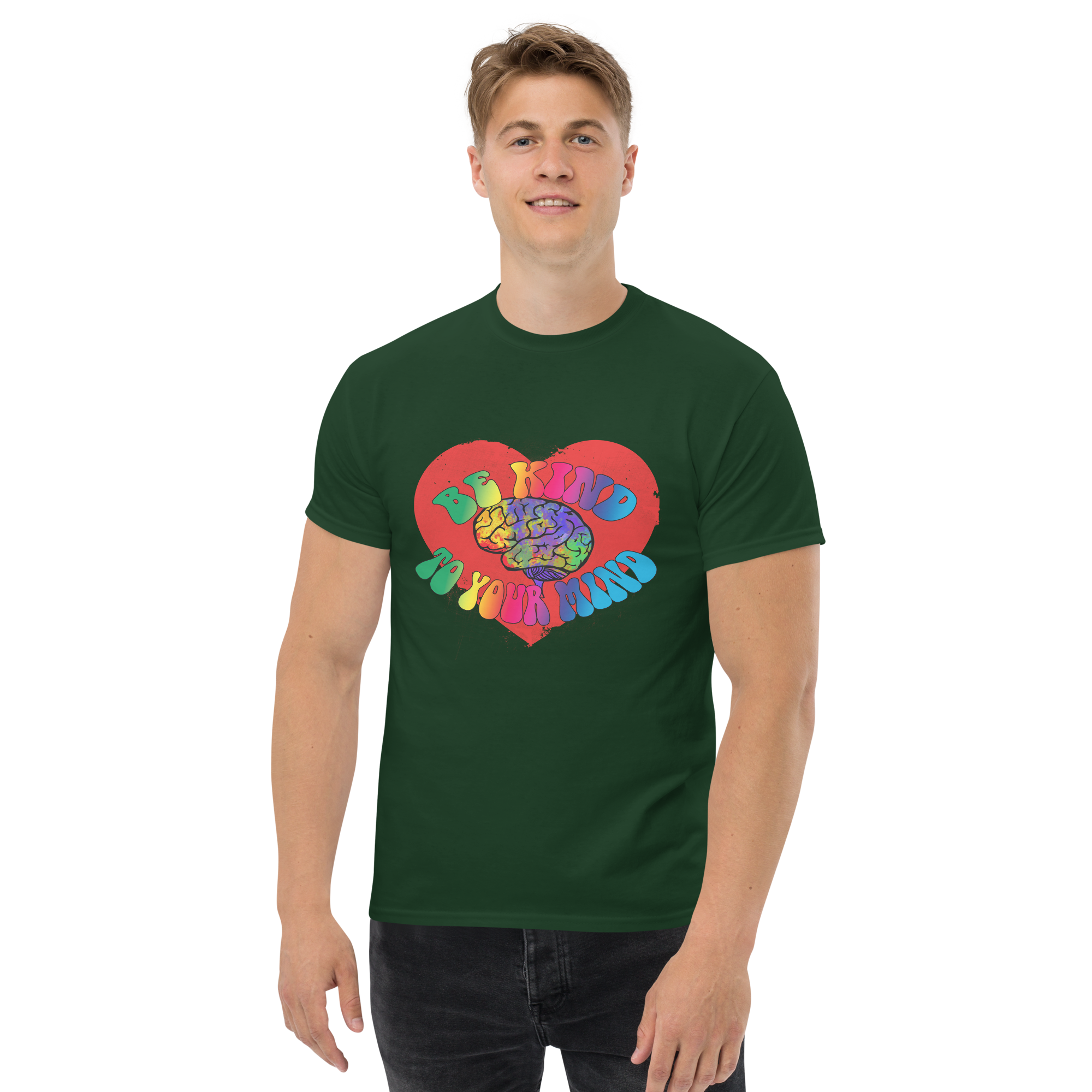 unisex classic tee forest green front 673424c69be08