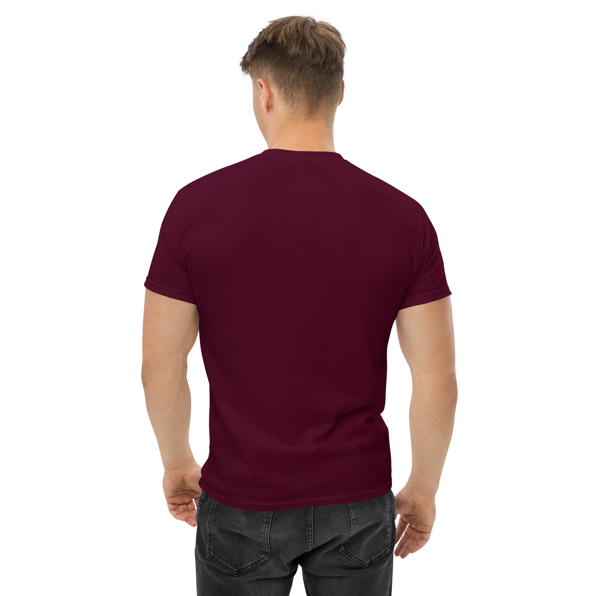 unisex classic tee maroon back 673424c661f9b