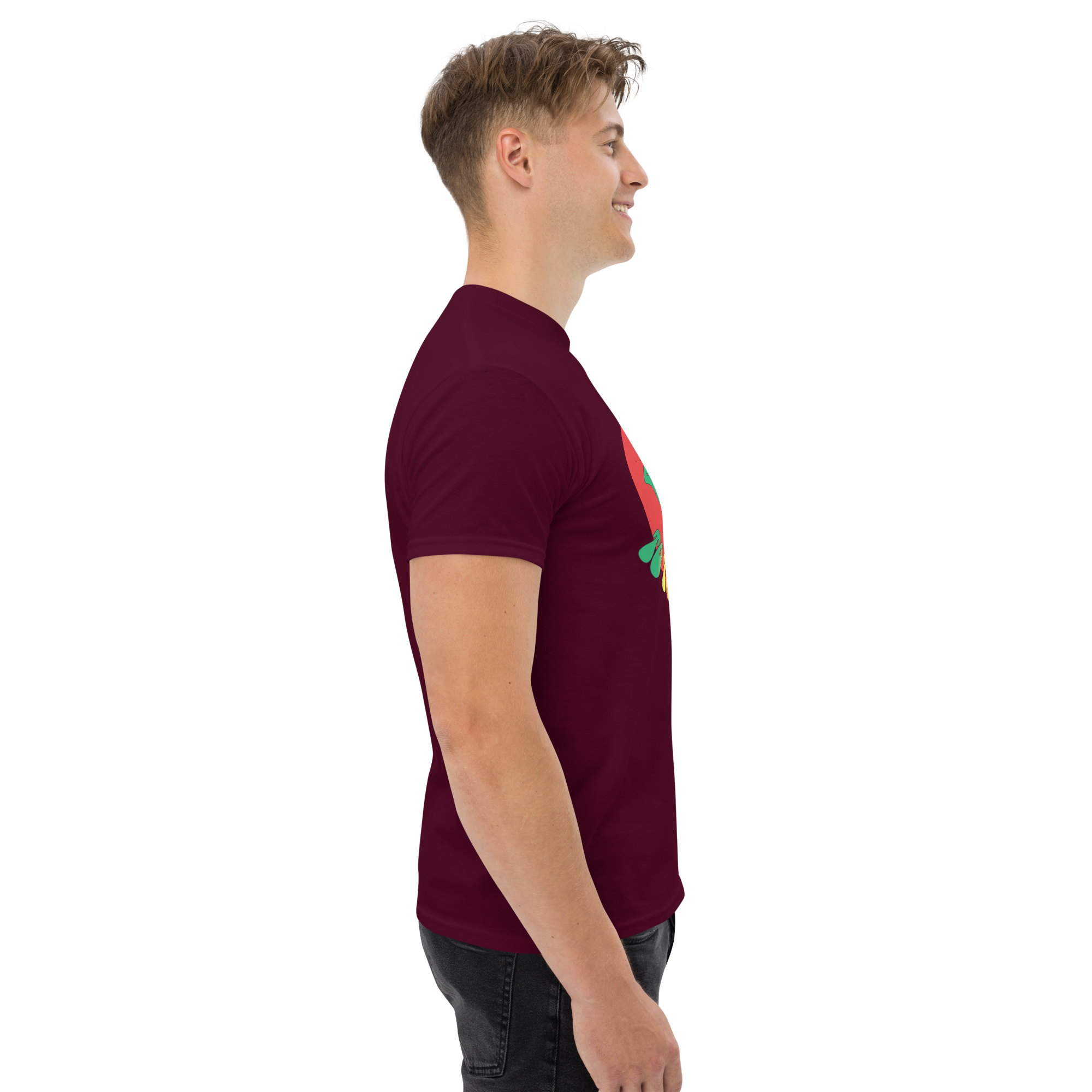 unisex classic tee maroon right 673424c663110