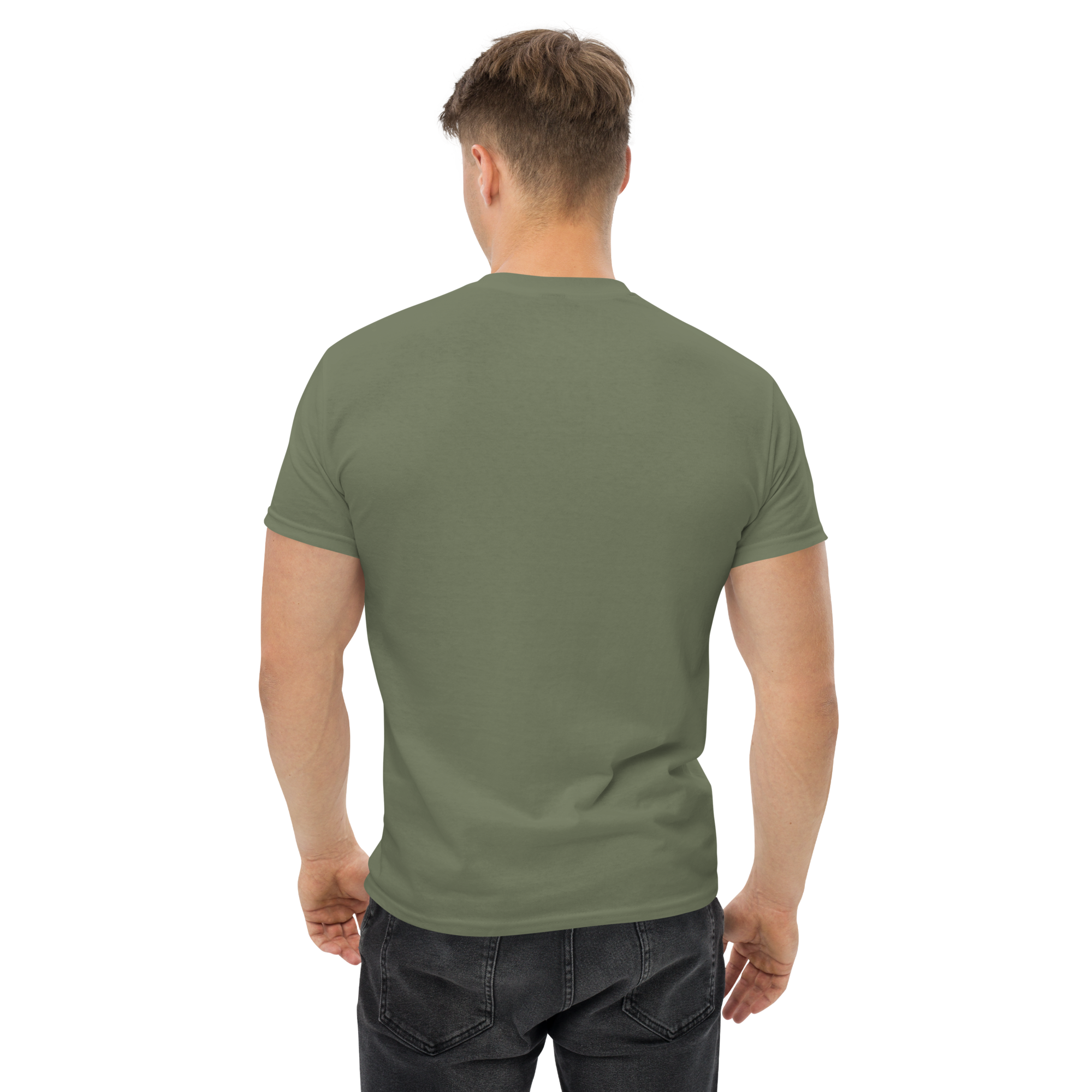 unisex classic tee military green back 673424c793a8a