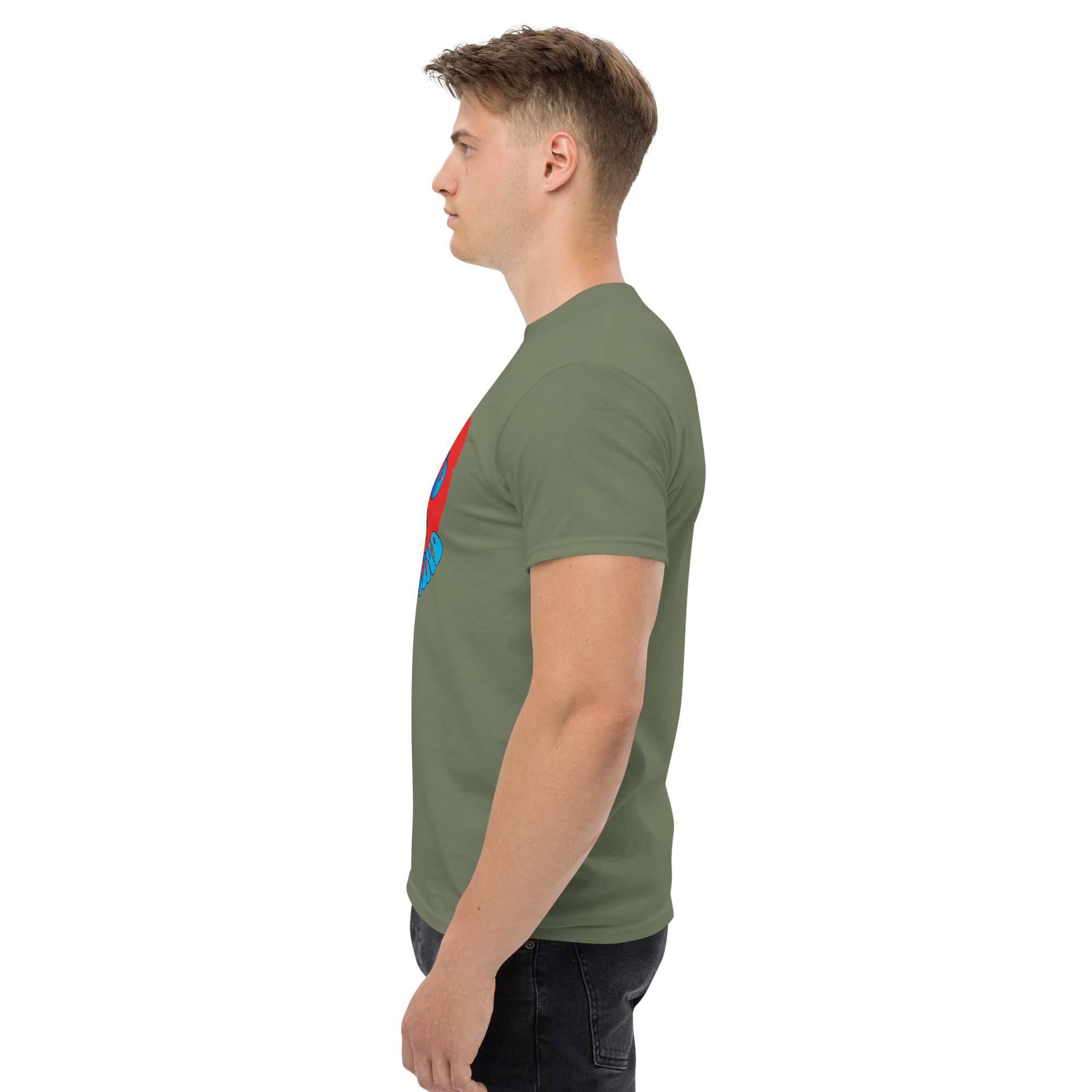 unisex classic tee military green left 673424c79c267