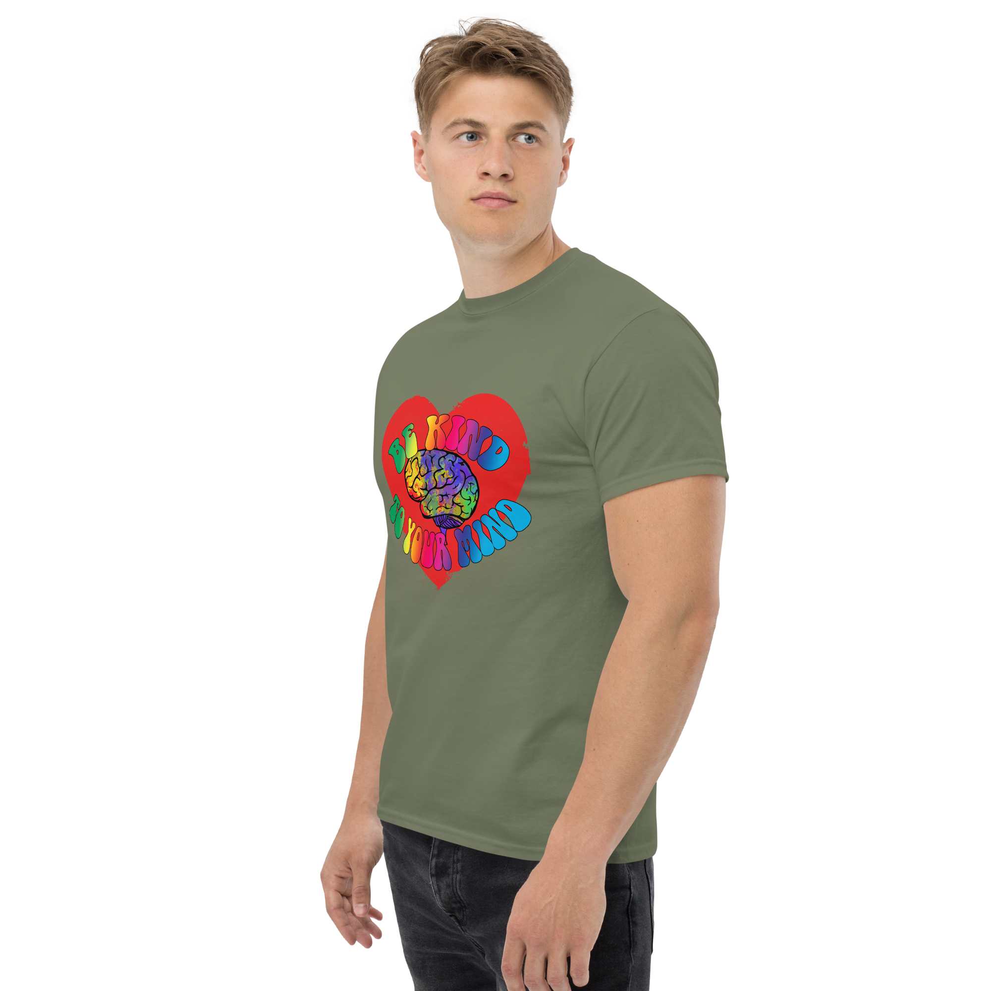 unisex classic tee military green left front 673424c7a4ced