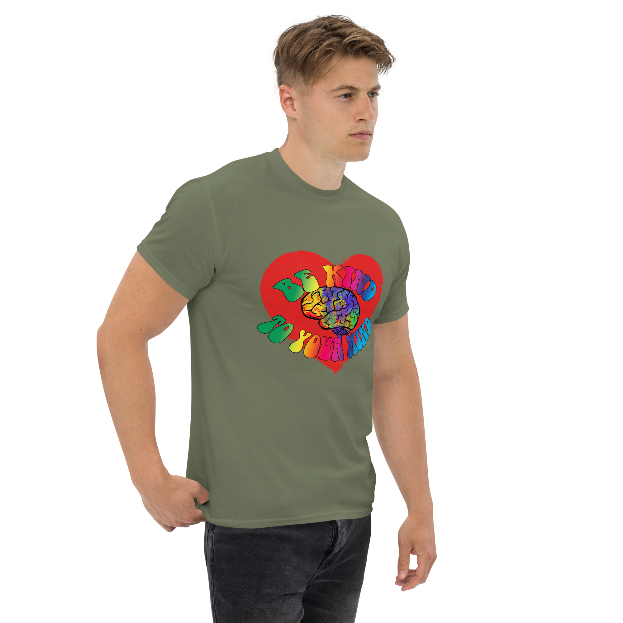 unisex classic tee military green right front 673424c7b5cc9
