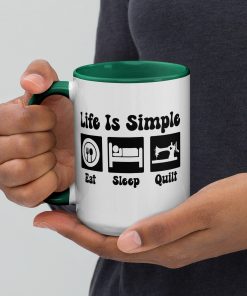 white ceramic mug with color inside dark green 15 oz left 67f2d724c5c9b.jpg