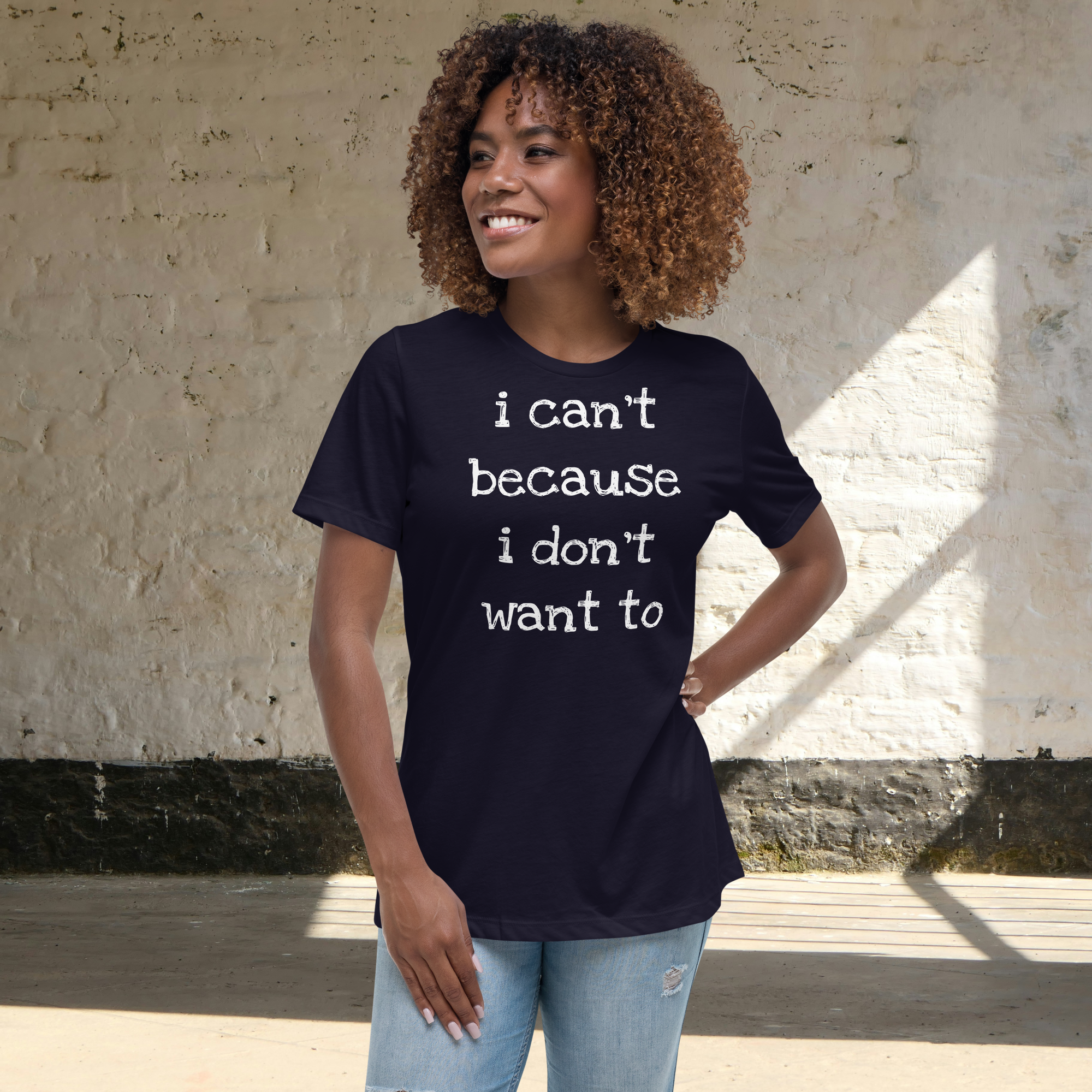 womens relaxed t shirt navy front 67f096ff590fc