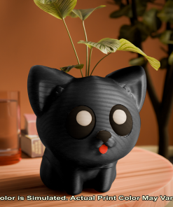 dog planter front black