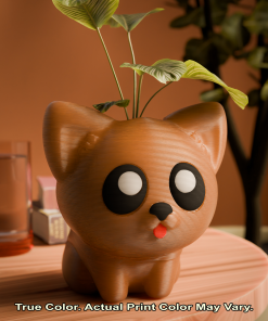 dog planter front brown